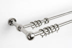 Solid Brass Double Curtain Rod,Nickel Finish– 20 mm Diameter