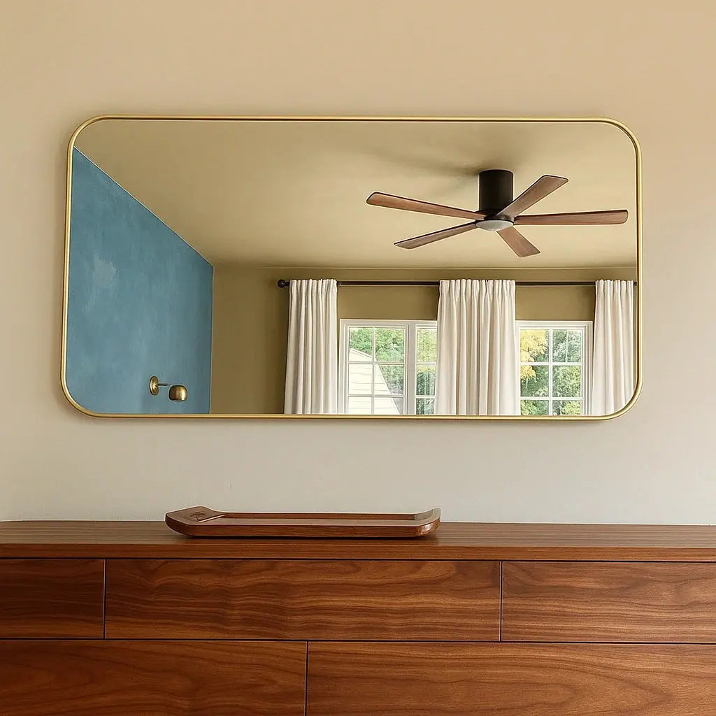 Brass full lenght mirror,long mirror with brass frame - AtlasFinest