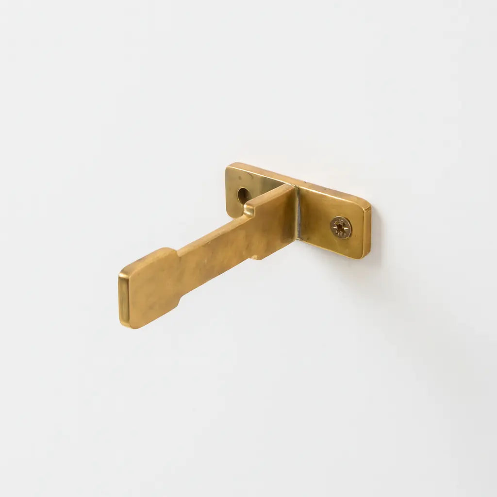 T-Shape Solid Unlacquered Brass Wall Support