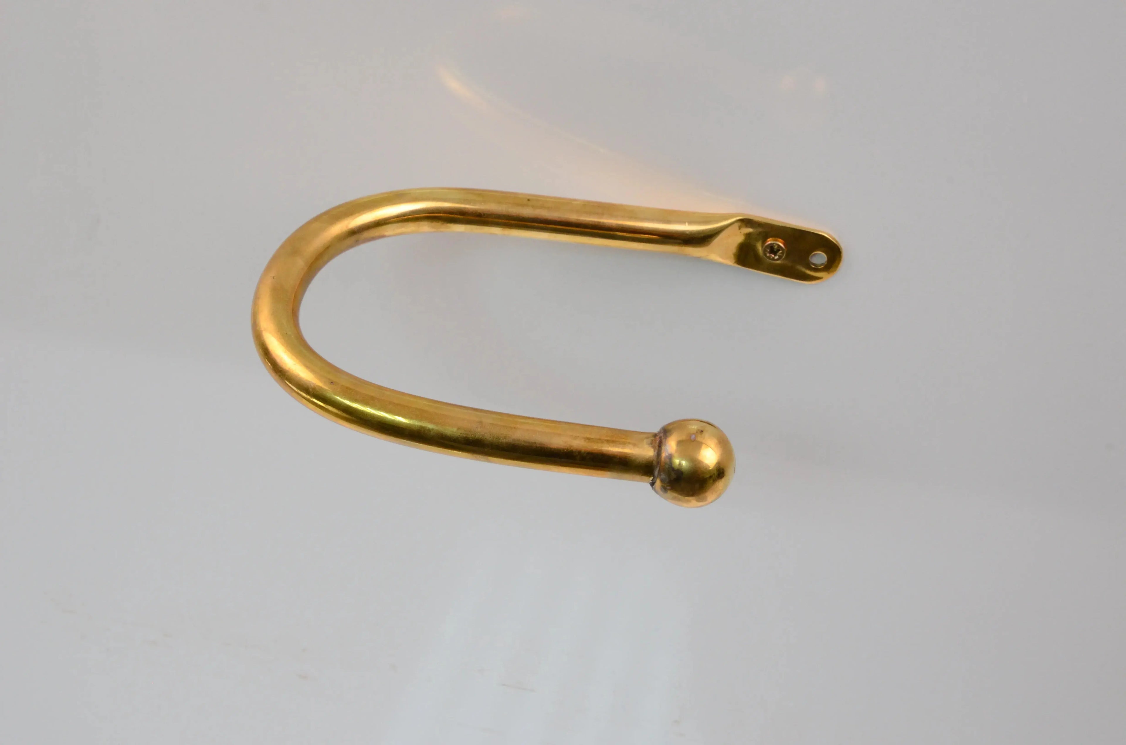 Brass Curtain Holdback, Minimalist U Shape Drapery Tieback - AtlasFinest