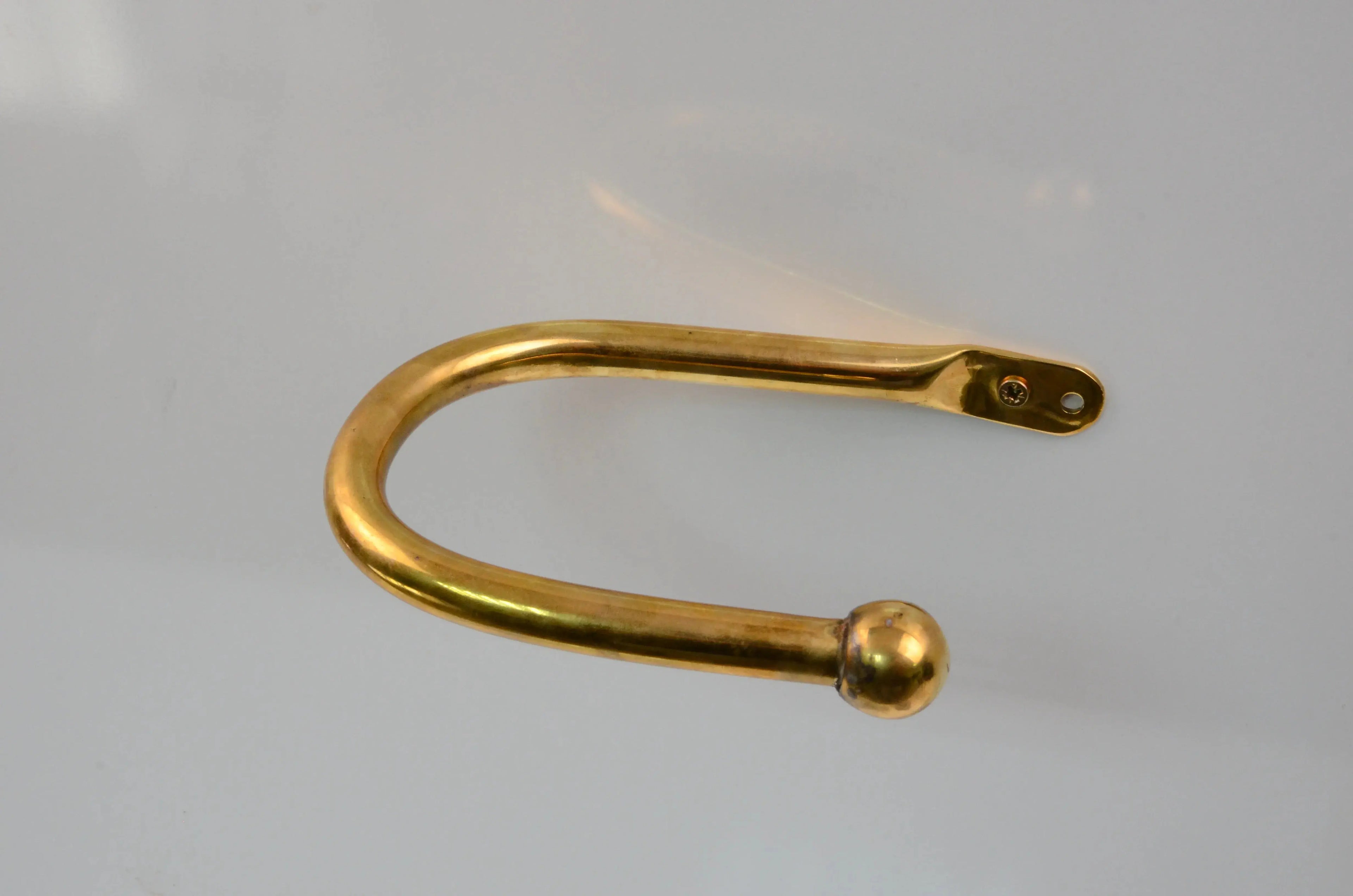 Brass Curtain Holdback, Minimalist U Shape Drapery Tieback - AtlasFinest