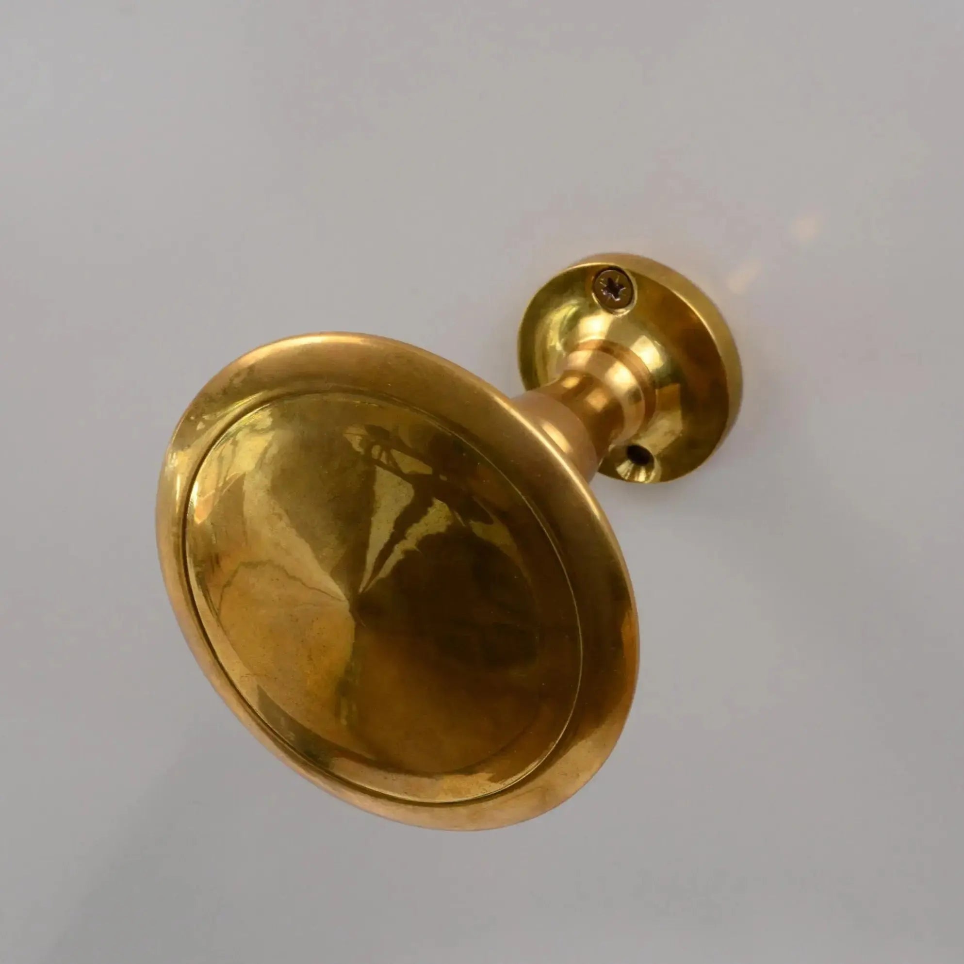 Brass Curtain Tieback, Round Vintage Drapery Holdback , DDP shipping - AtlasFinest