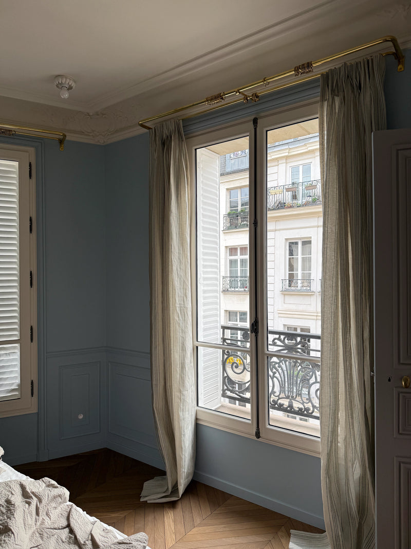 French Return Brass Double Curtain Rod 