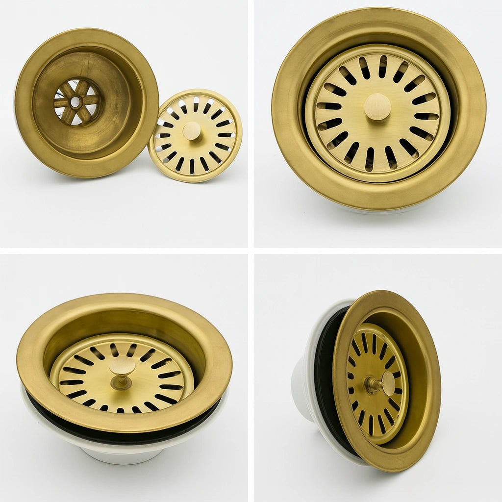 Unlacquered Brass Basket Strainer for Sinks,Unlacquered Brass Drain
