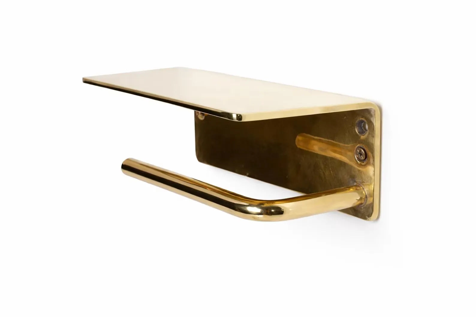 Brass Toilet Paper Holder with Shelf