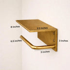 Brass Toilet Paper Holder with Shelf