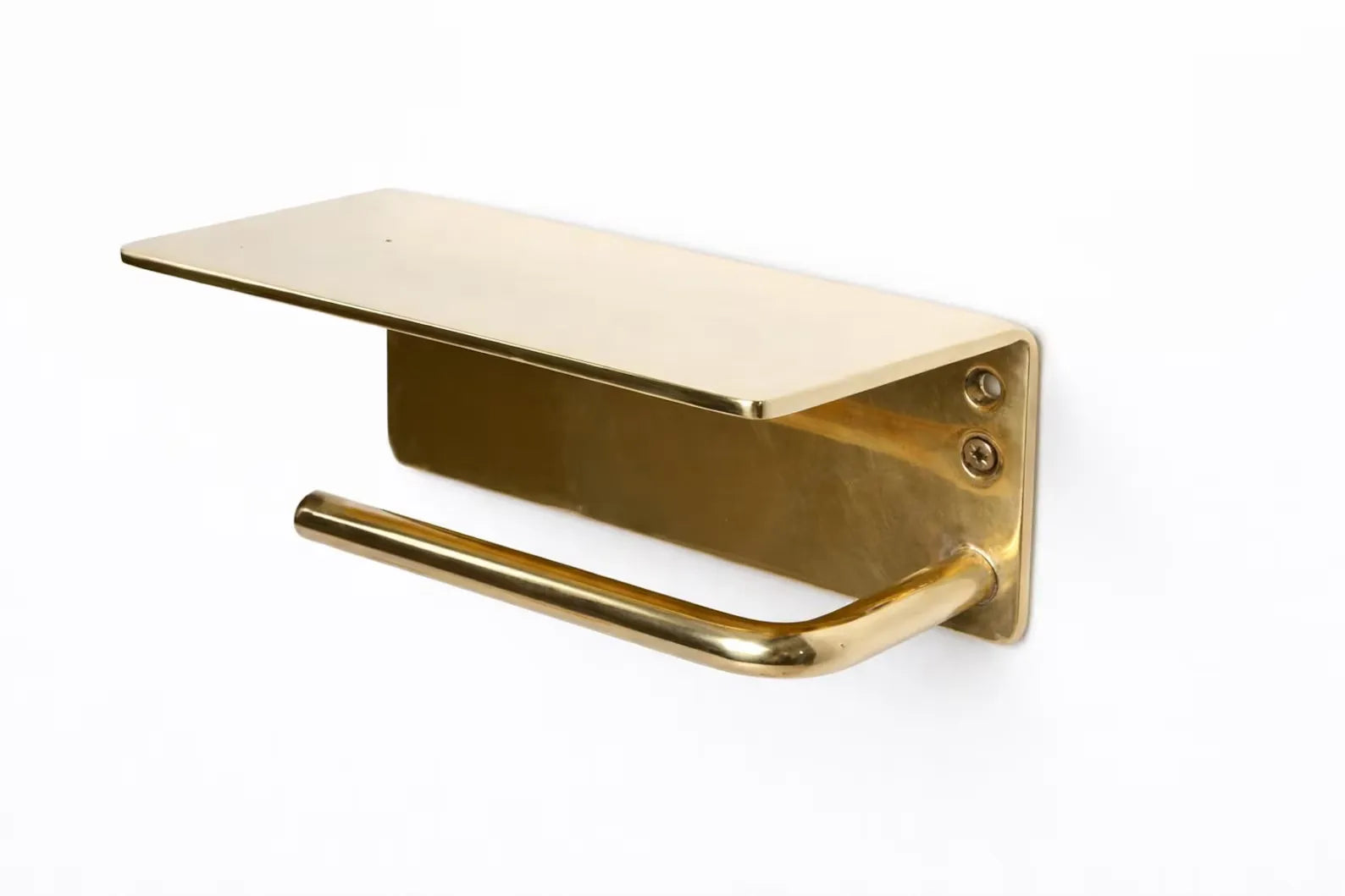 Brass Toilet Paper Holder with Shelf