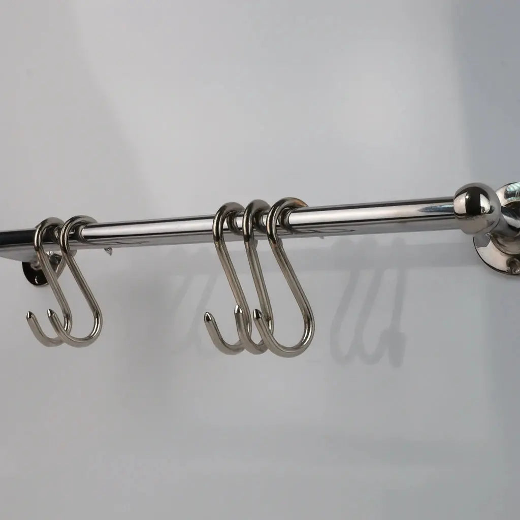 Chrome Pot Rail, Chromed Solid Brass Pot Rack For Kitchen Organization - AtlasFinest