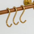 Handcrafted Solid Copper Pot Rack with Brass S-Hooks - AtlasFinest