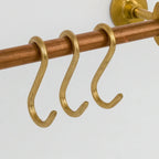 Handcrafted Solid Copper Pot Rack with Brass S-Hooks - AtlasFinest