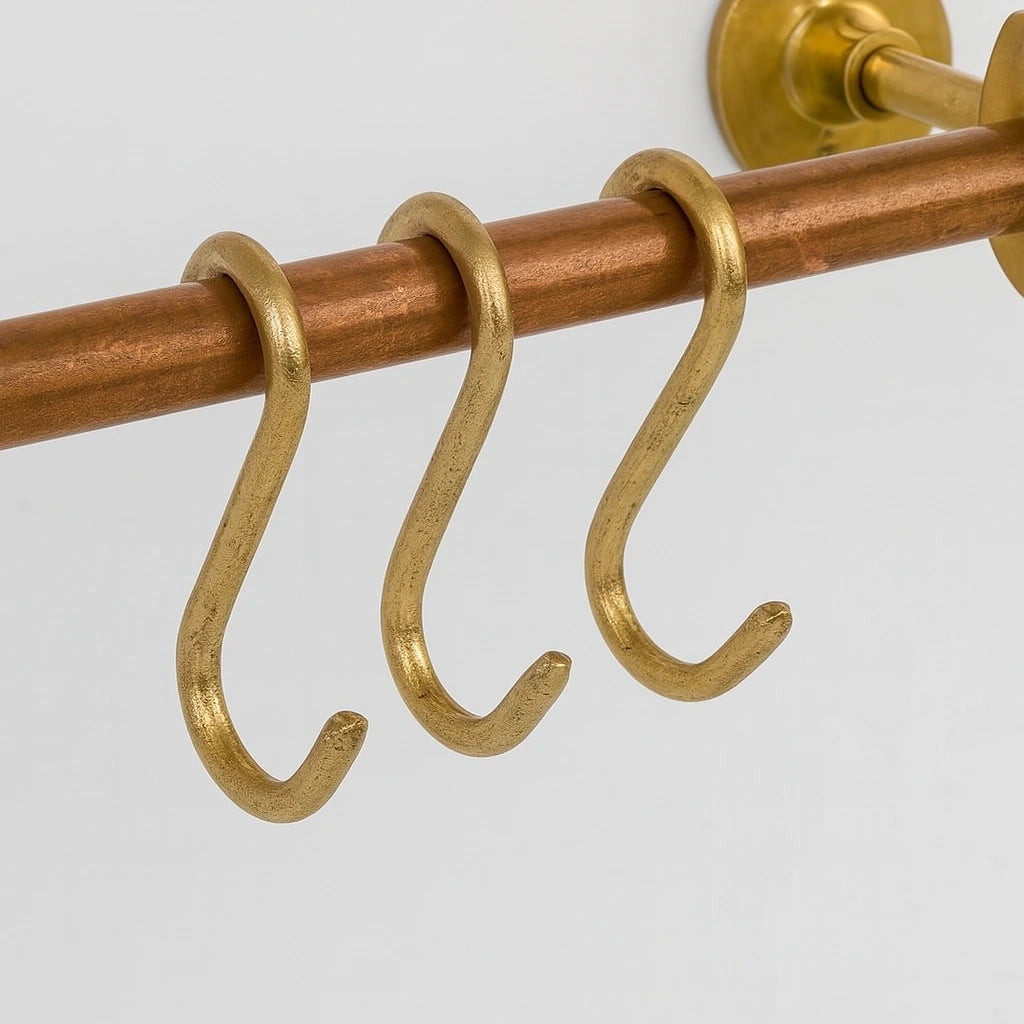 Wall Mounted Pots Rack Made Of Solid Copper