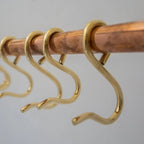 Handcrafted Solid Copper Pot Rack with Brass S-Hooks - AtlasFinest