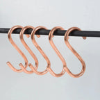 Solid Copper S-Hooks For Pot Rails - AtlasFinest