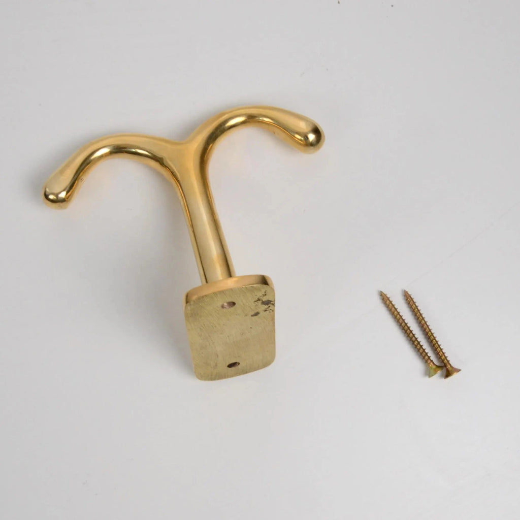 Unlacquered Brass Ceiling Double Hook
