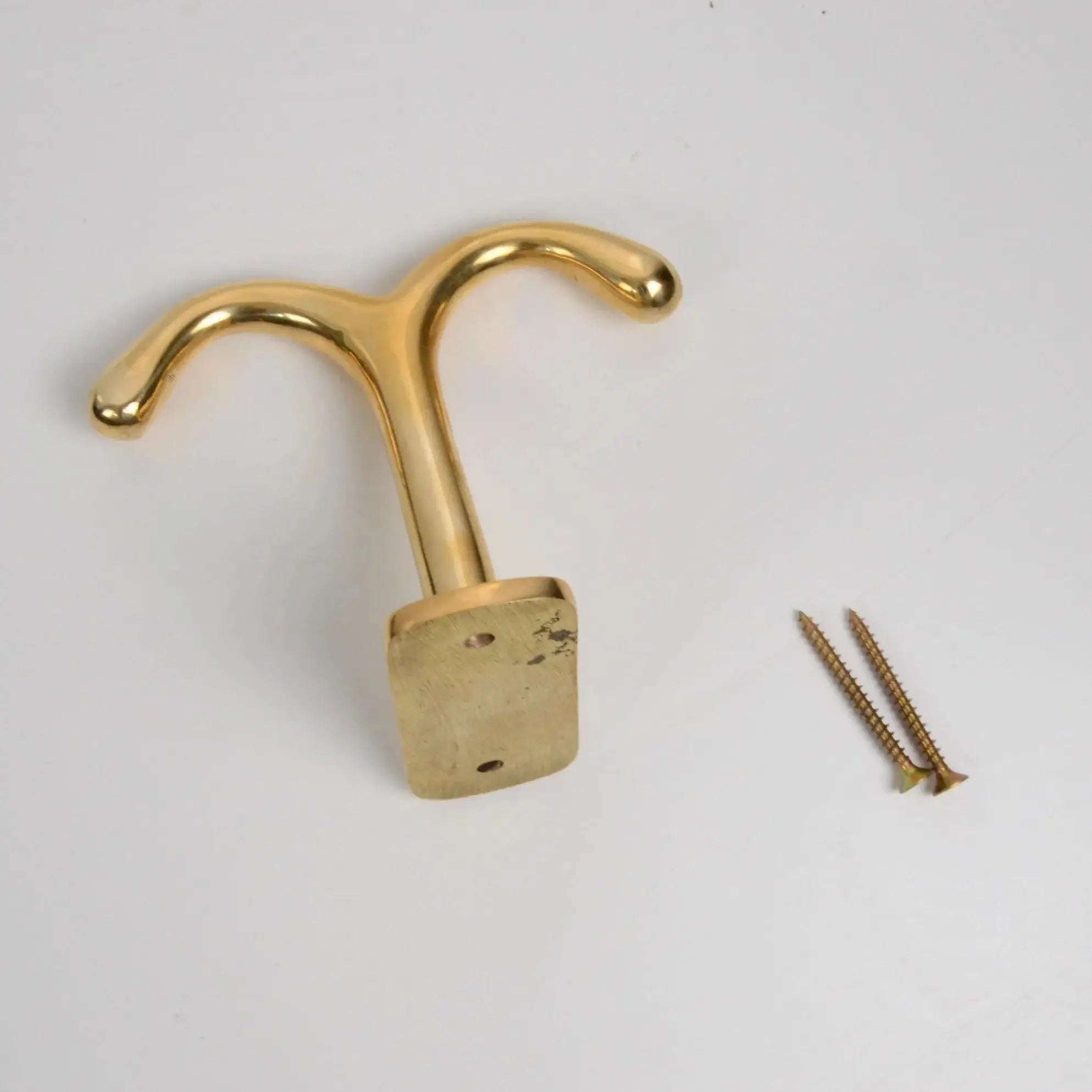 Unlacquered Brass Ceiling Double Hook - AtlasFinest