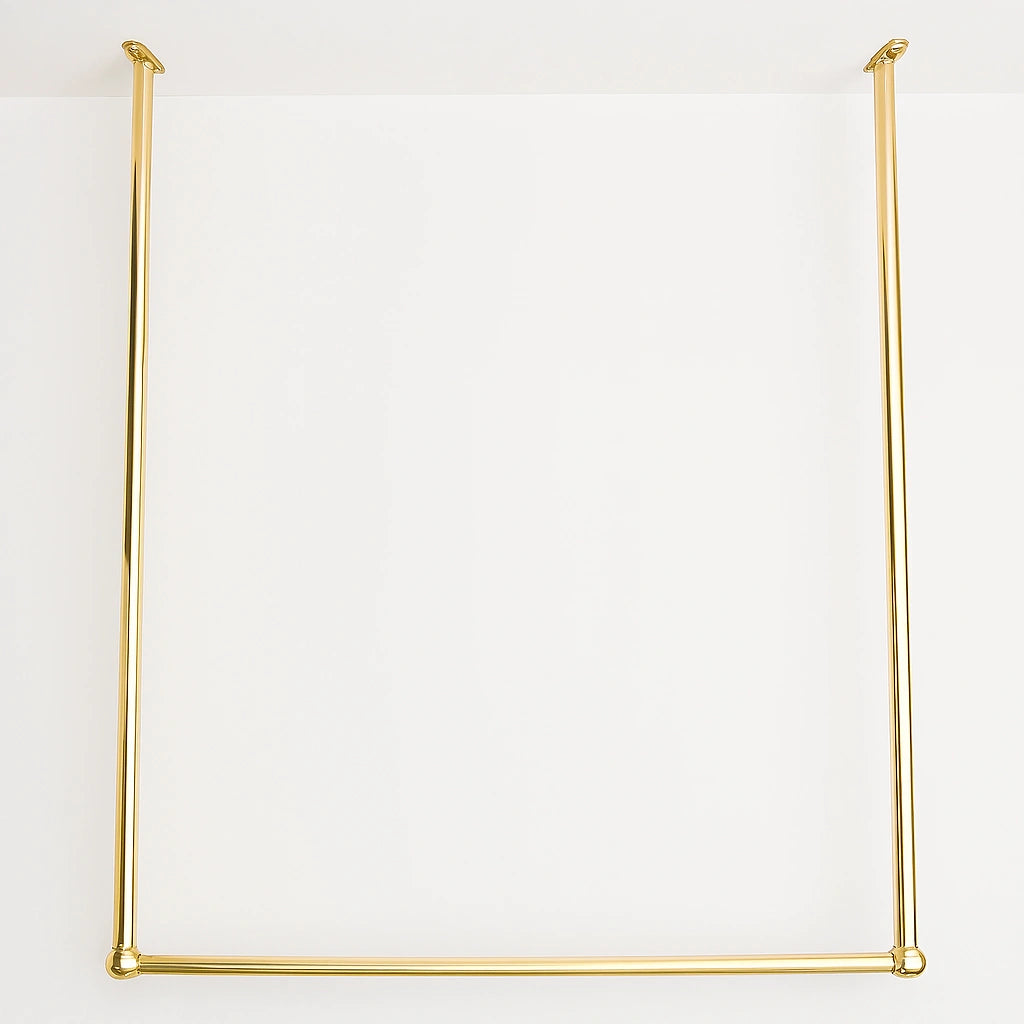 Unlacquered Brass Clothing Bar, Drying Rack