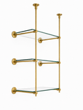 Ceiling And Wall Mounted Shelving, Kitchen Display Shelving | Handmade Unlacquered Brass Shelving
