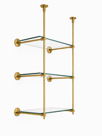 Ceiling And Wall Mounted Shelving, Kitchen Display Shelving | Handmade Unlacquered Brass Shelving