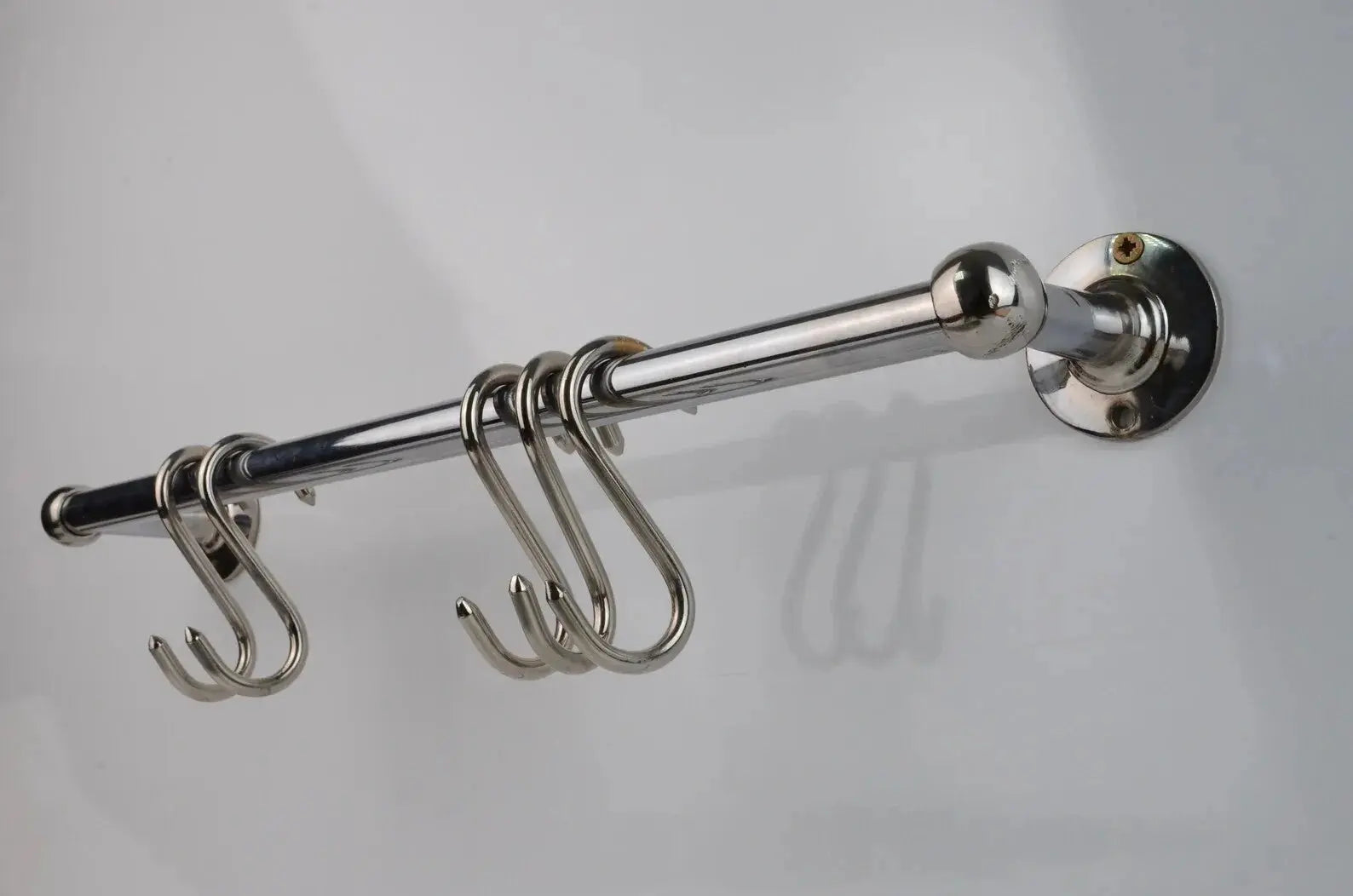 Chrome Pot Rail, Chromed Solid Brass Pot Rack For Kitchen Organization - AtlasFinest