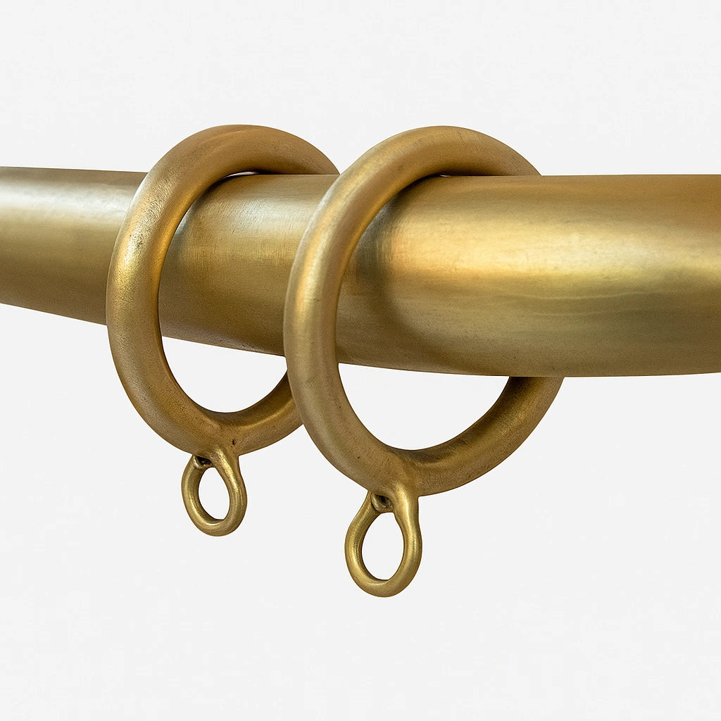 Unlacquered Brass Cafe Curtain Rod With Solid Brass Rings