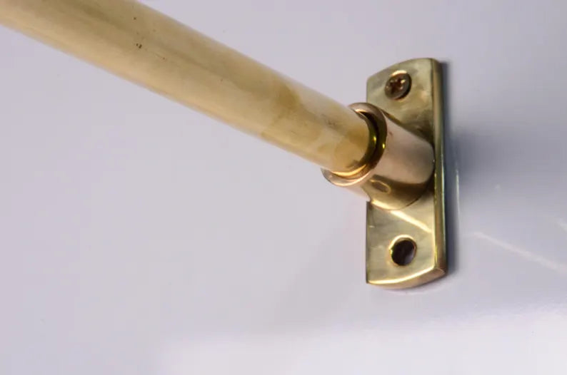 Custom Width Brass café curtain rod 