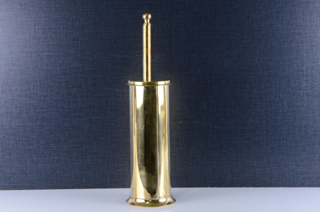 Unlacquered Brass Toilet Brush With Smooth Finish - AtlasFinest