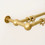 Double Brass Curtain Rod With Rings,DDP shipping - AtlasFinest