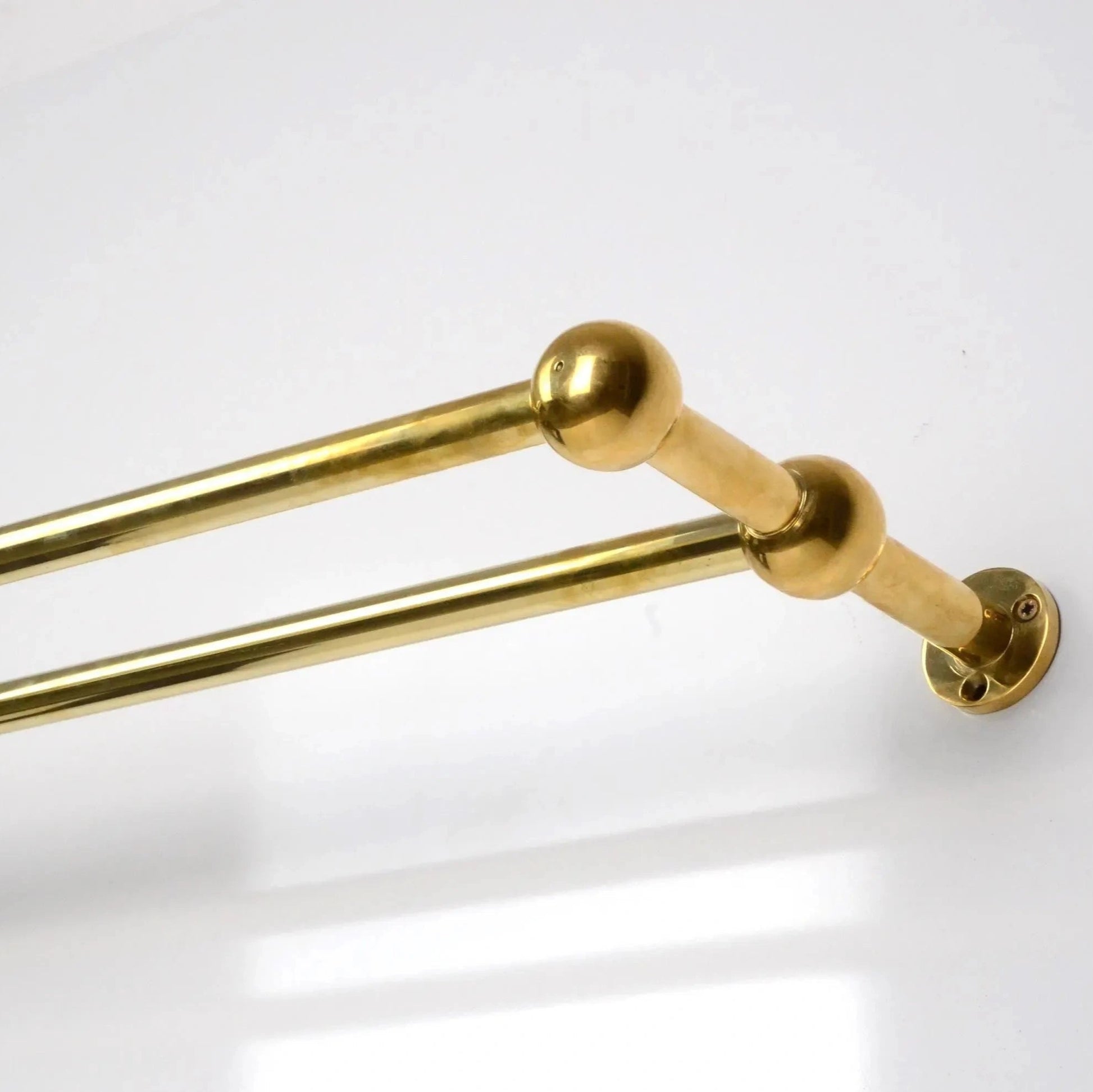 Double Brass Curtain Rod Only, Solid Brass Curtain Holder WITHOUT Brass Rings, DDP shipping