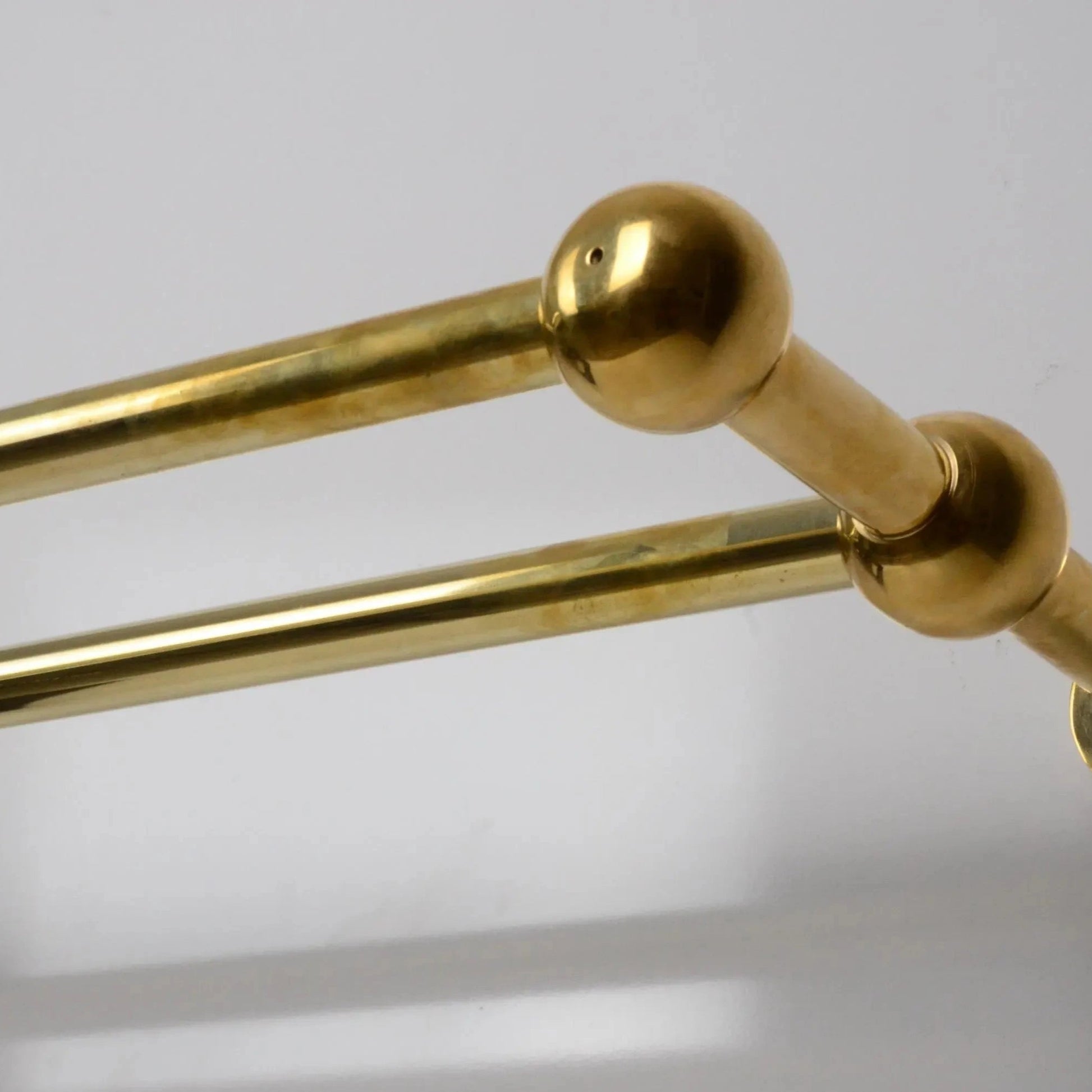 Double Brass Curtain Rod Only, Solid Brass Curtain Holder WITHOUT Brass Rings, DDP shipping