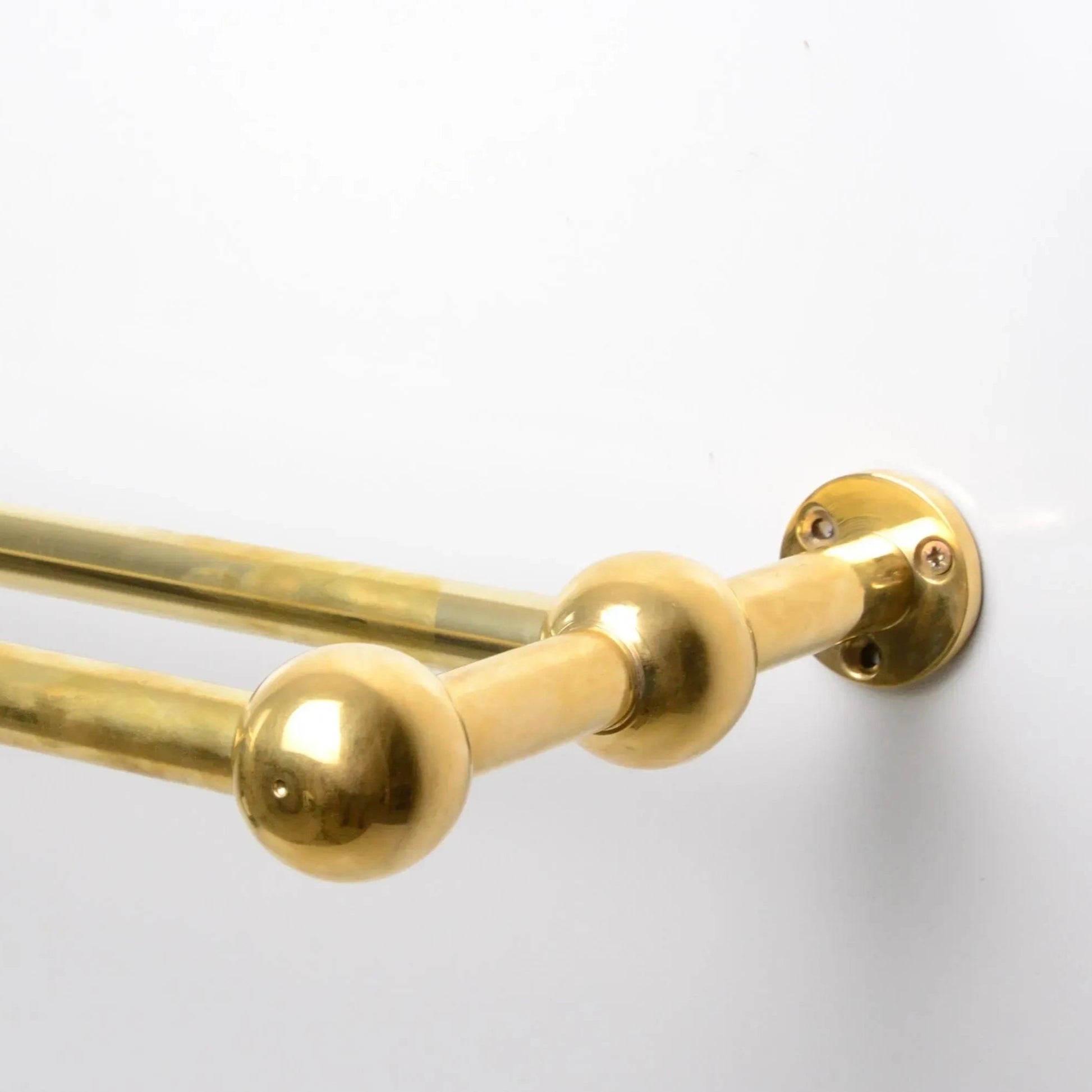 Double Brass Curtain Rod Only, Solid Brass Curtain Holder WITHOUT Brass Rings, DDP shipping