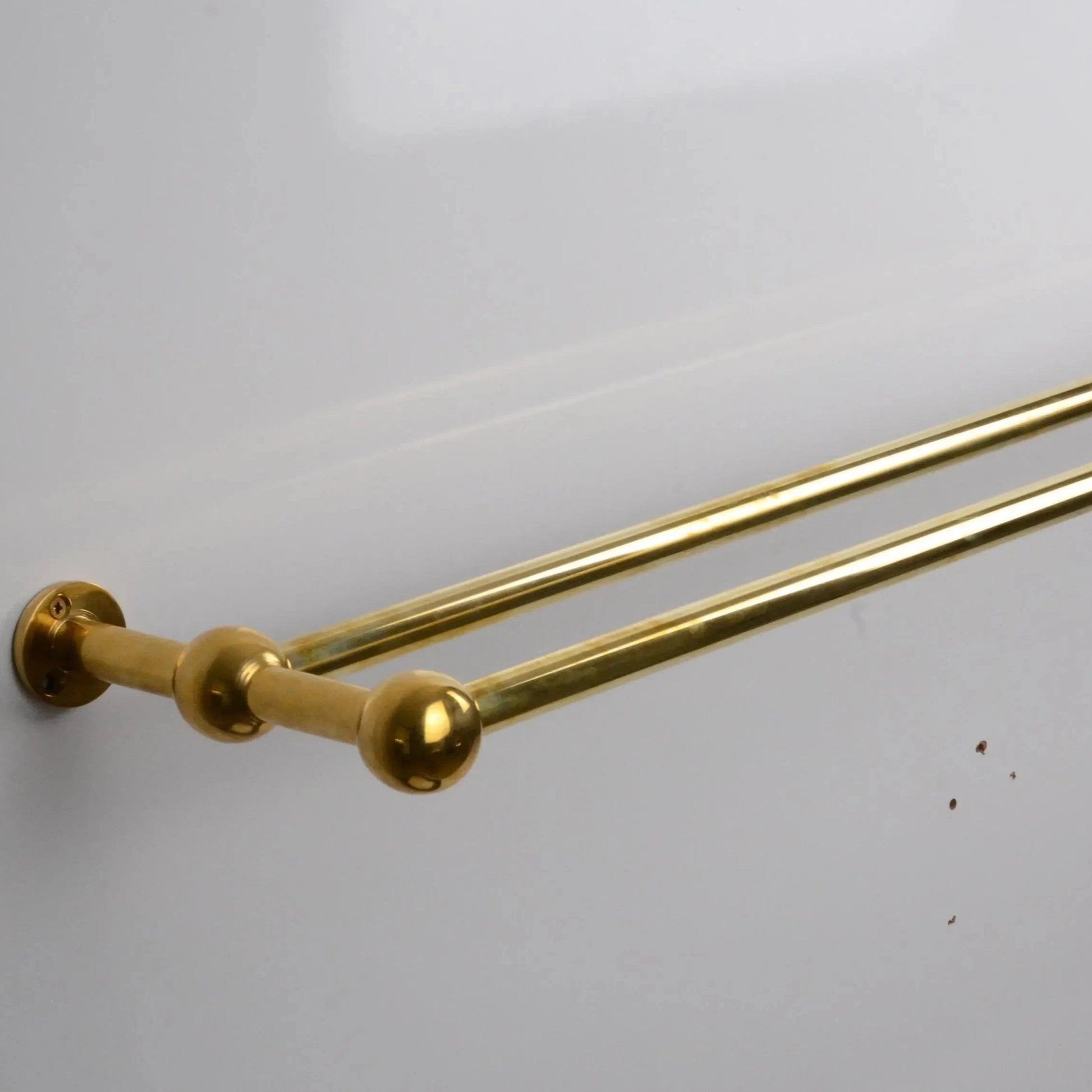 Double Brass Curtain Rod Only, Solid Brass Curtain Holder WITHOUT Brass Rings, DDP shipping