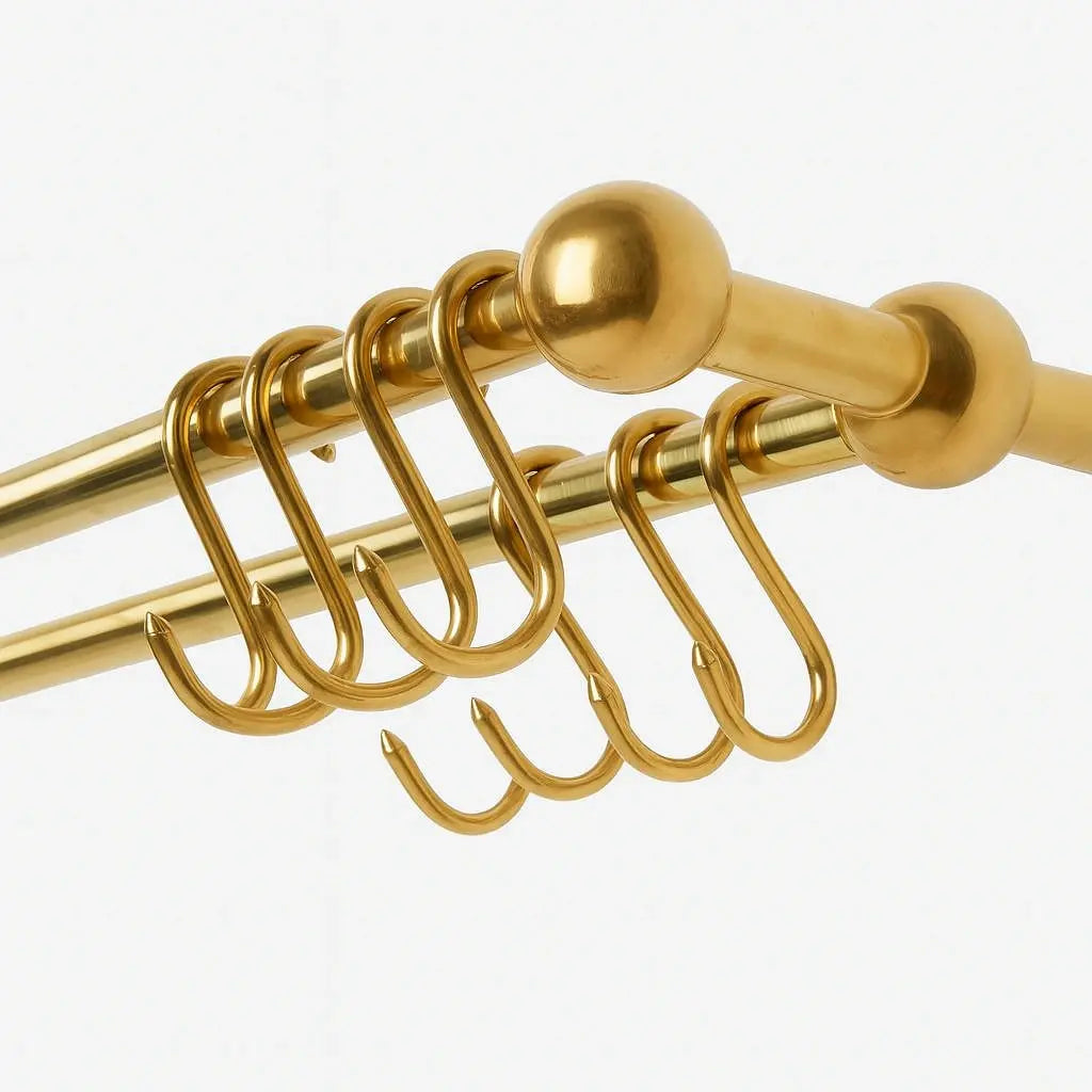 Double Brass Rack With S-Hooks - AtlasFinest
