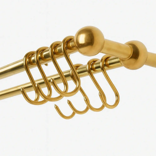 Double Brass Rack With S-Hooks - AtlasFinest