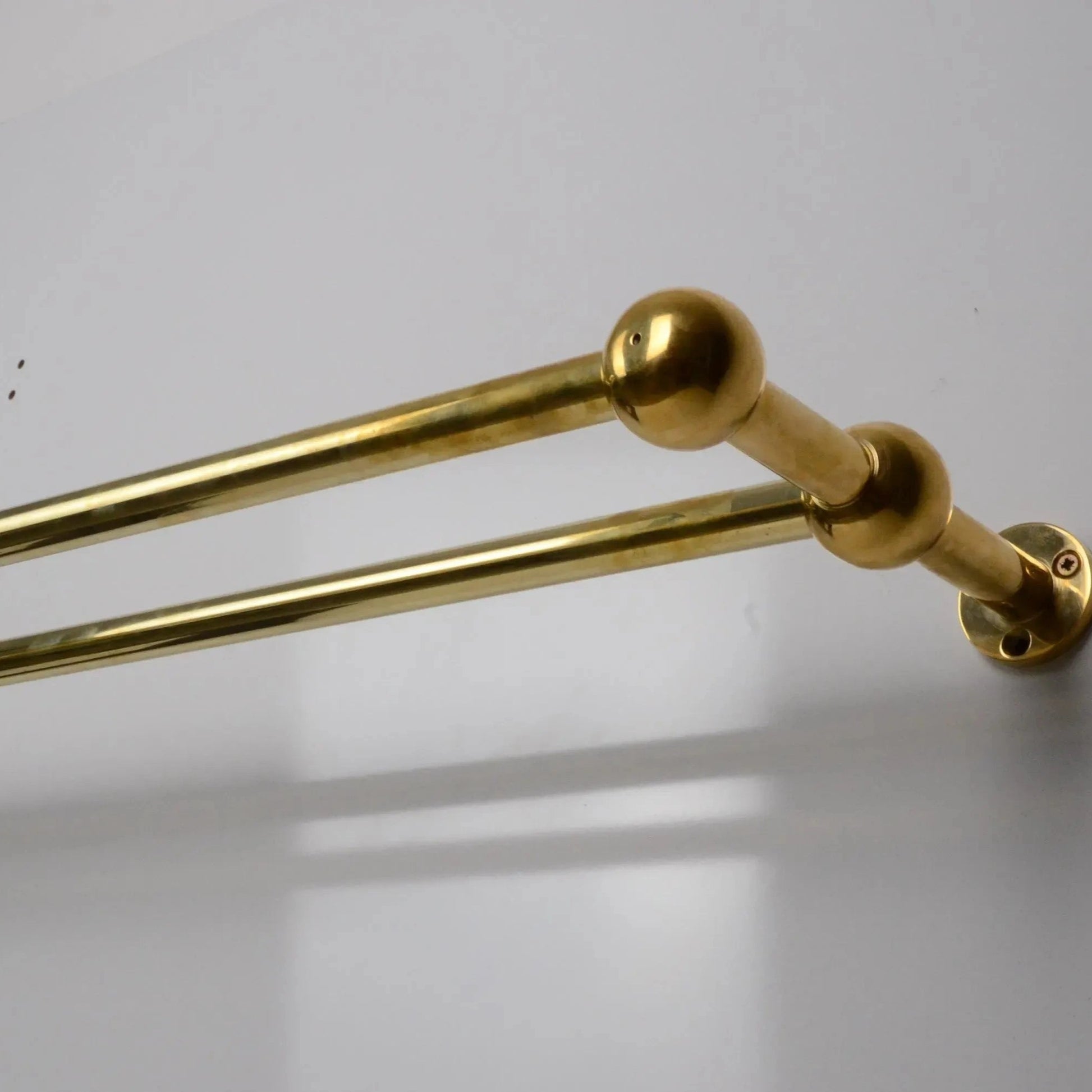 Double Brass Curtain Rod Only, Solid Brass Curtain Holder WITHOUT Brass Rings, DDP shipping
