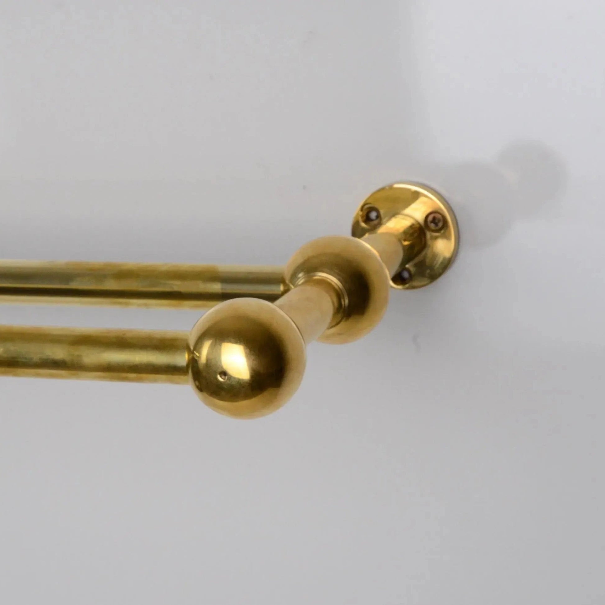 Double Brass Curtain Rod Only, Solid Brass Curtain Holder WITHOUT Brass Rings, DDP shipping