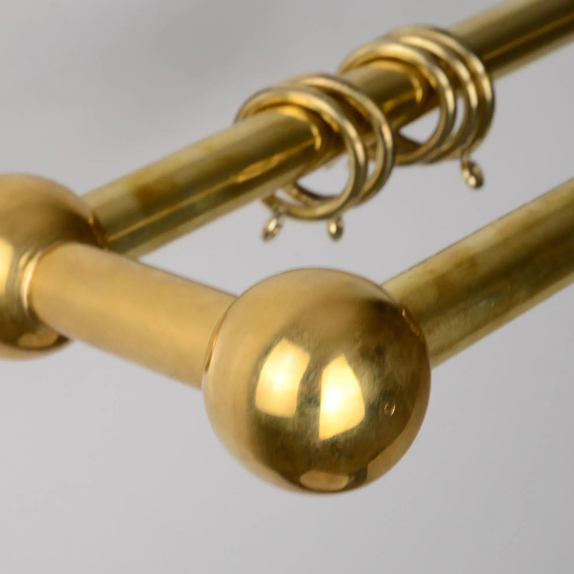 High-quality brass double curtain rod with rings for timeless window decor – Atlas Finest hardware