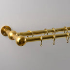 Double Brass Curtain Rod With Rings,DDP shipping - AtlasFinest