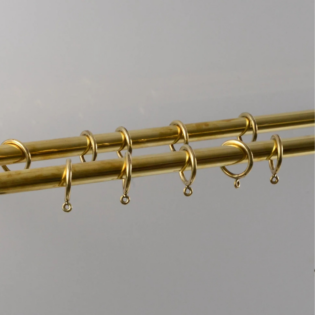 Premium brass double curtain rod with rings for stylish window dressing – Atlas Finest hardware