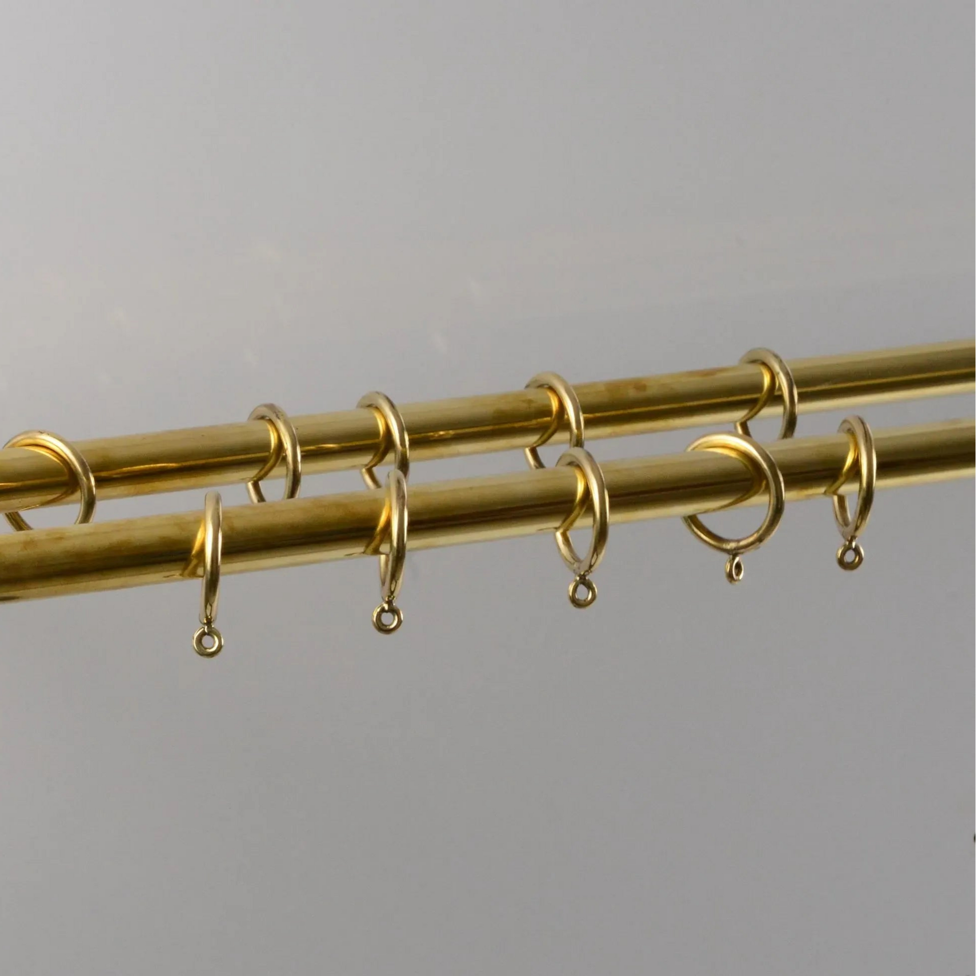Premium brass double curtain rod with rings for stylish window dressing – Atlas Finest hardware