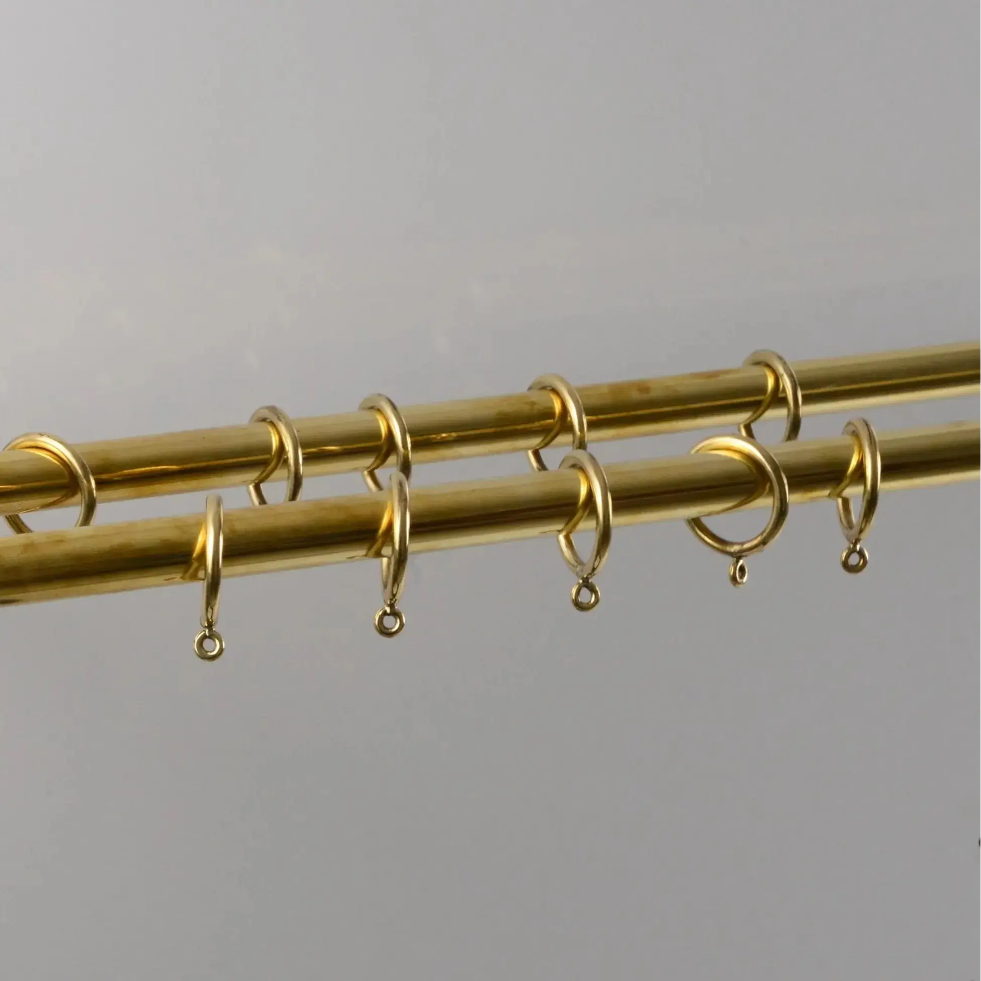 Double Brass Curtain Rod With Rings,DDP shipping - AtlasFinest
