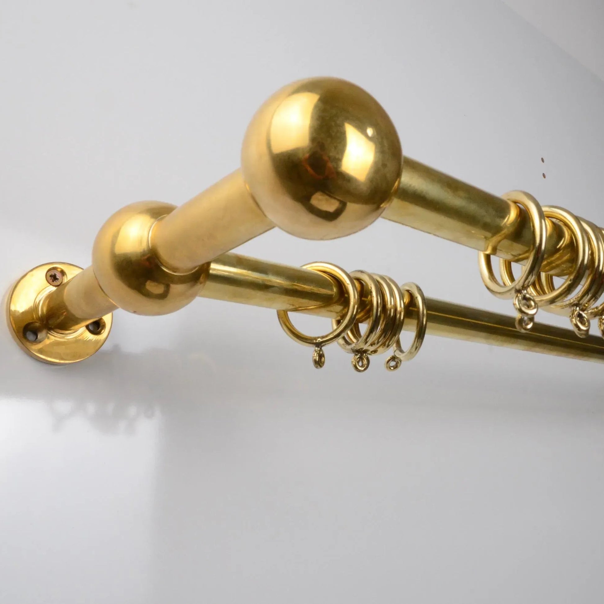 Luxury brass double curtain rod with rings for sophisticated window styling – Atlas Finest hardware