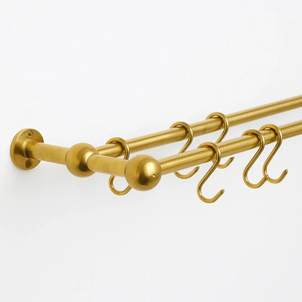 Double Brass Rack With S-Hooks - AtlasFinest