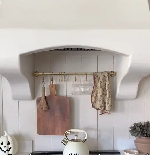 Unlacquered Brass Pot Rack, Solid Brass Kitchen Pot Rail