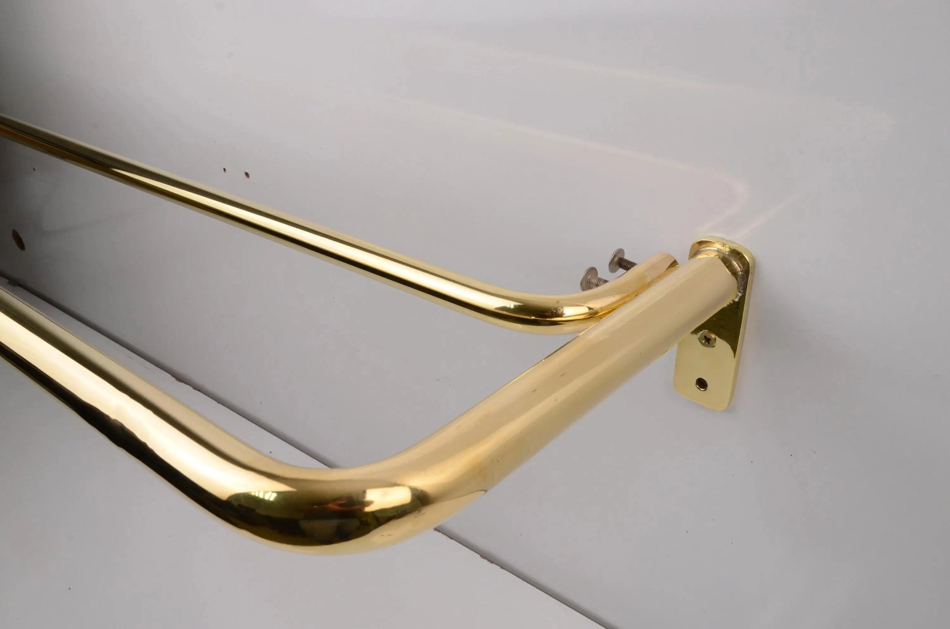 French Return Brass Double Curtain Rod With Solid Brass Rings For Drapery