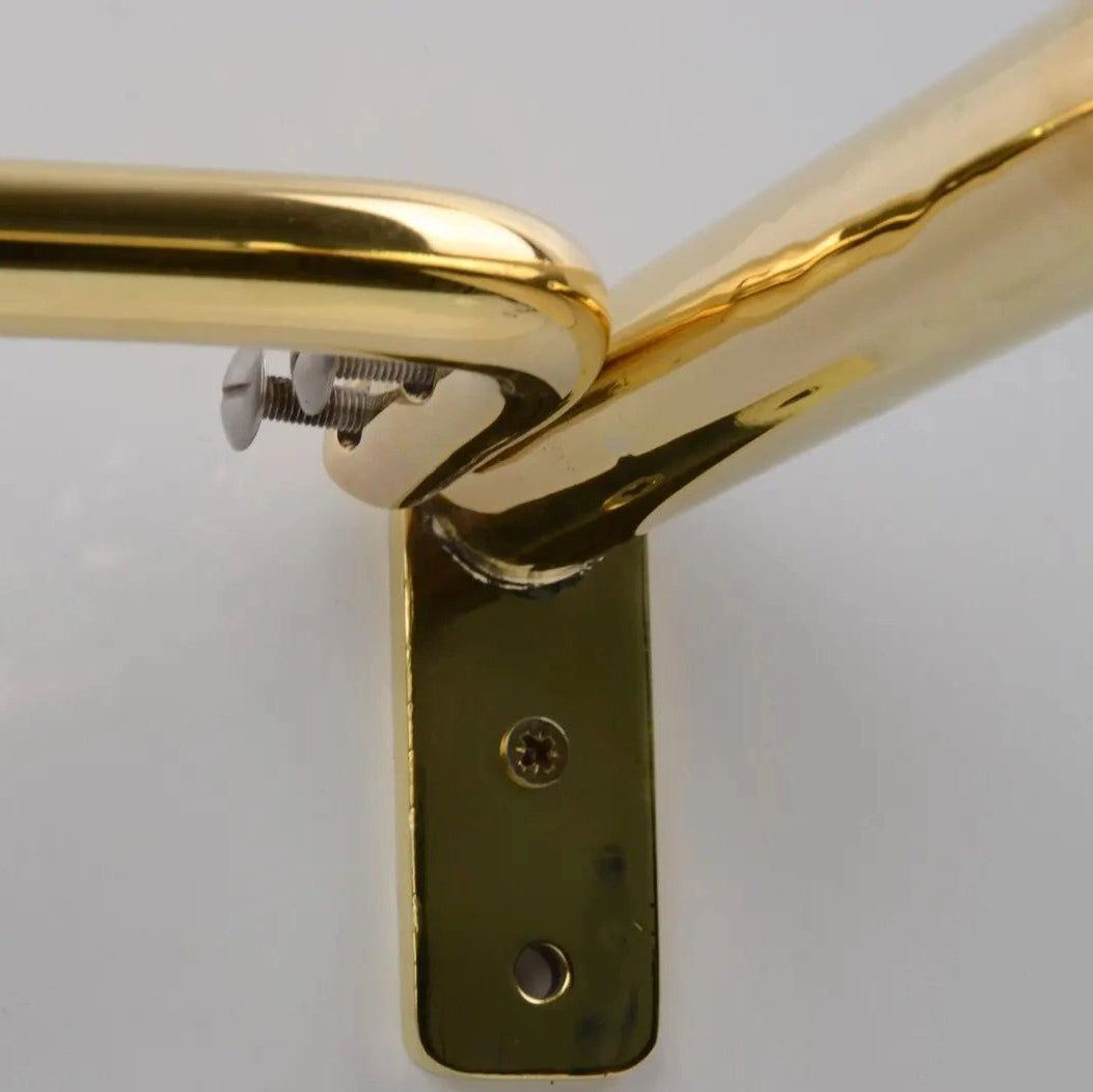 French Return Brass Double Curtain Rod With Solid Brass Rings For Drapery