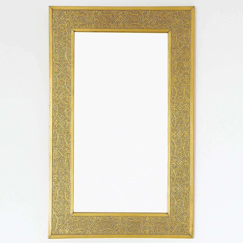 Full Length Framed Mirror, Handcrafted Brass Wall Mirror