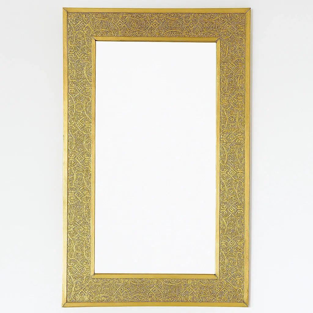 Full Length Framed Mirror, Handcrafted Brass Wall Mirror - AtlasFinest