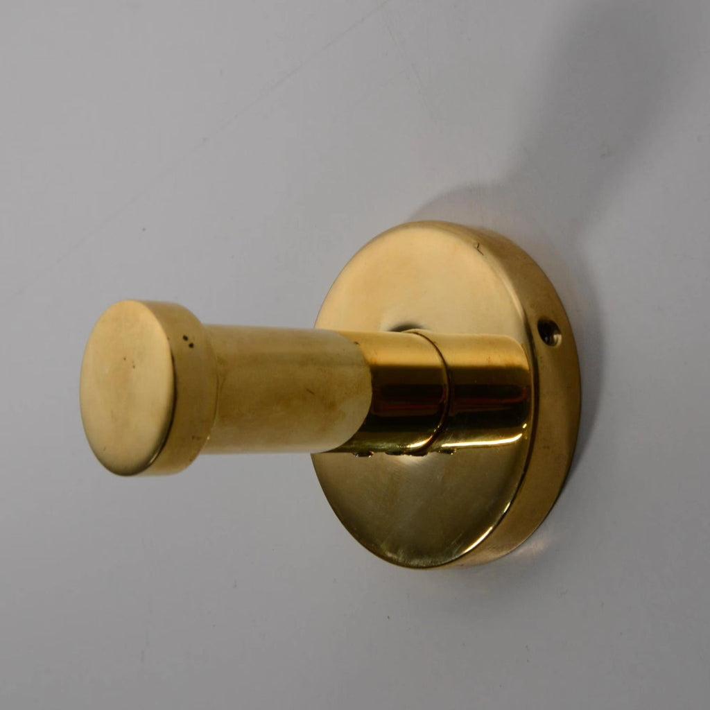 Unlacquered brass wall hook