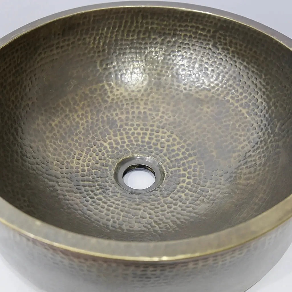 Rustic Exposed Hammered Bronze Washbasin Vessel Sink - AtlasFinest