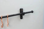 Iron Pot Rack With Copper Hooks, Black Wrought Iron - AtlasFinest